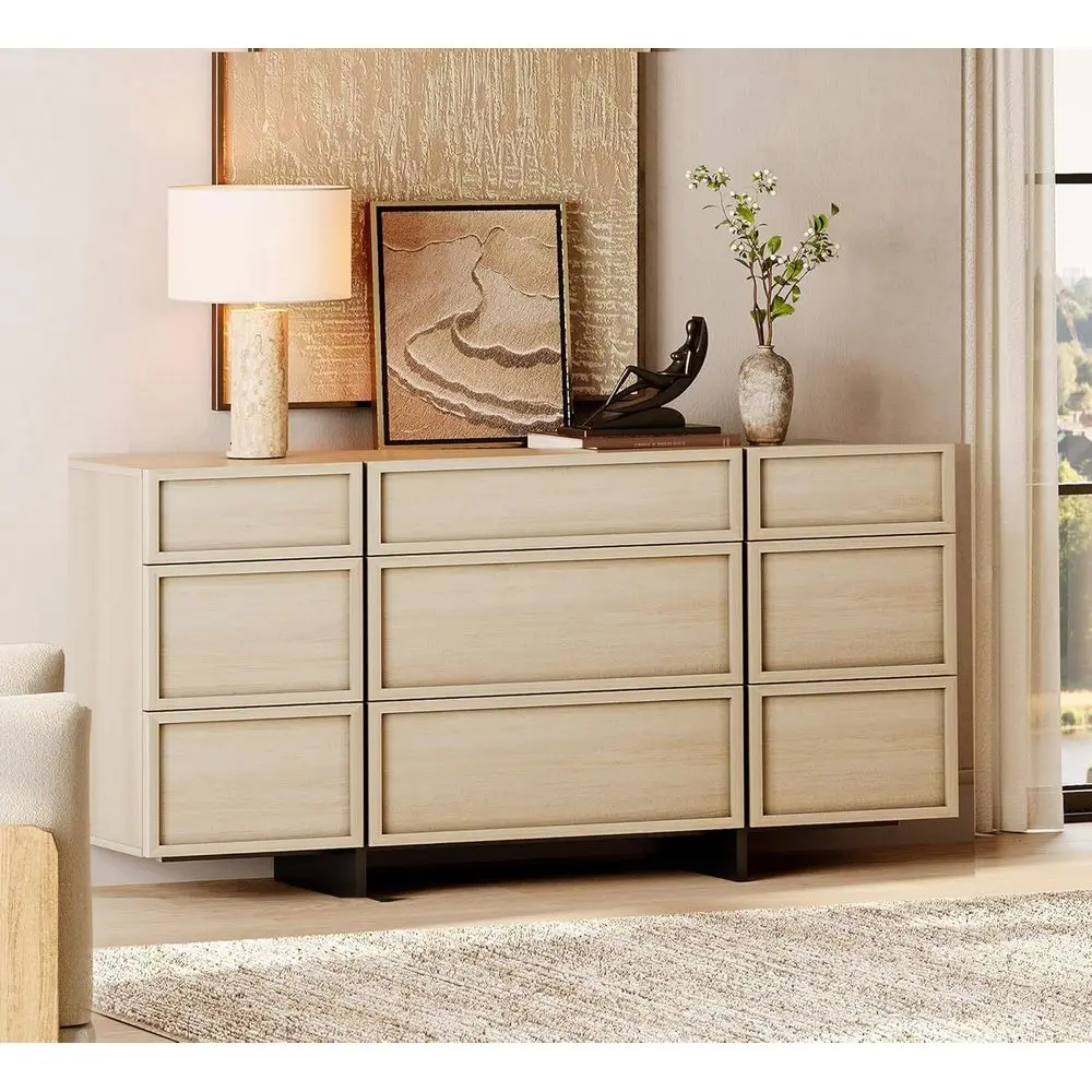 Durable T-Leg Wooden Chest for Bedroom, Hallway, and Living Room in Light Oak Finish