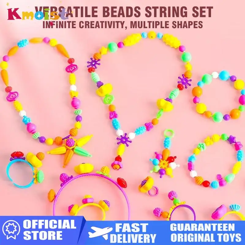 DIY Handmade Beaded Kids Toy Varied Cordless Bead Necklace Bracelet Girls Beaded Material Bag Children's Educational Toys Gifts
