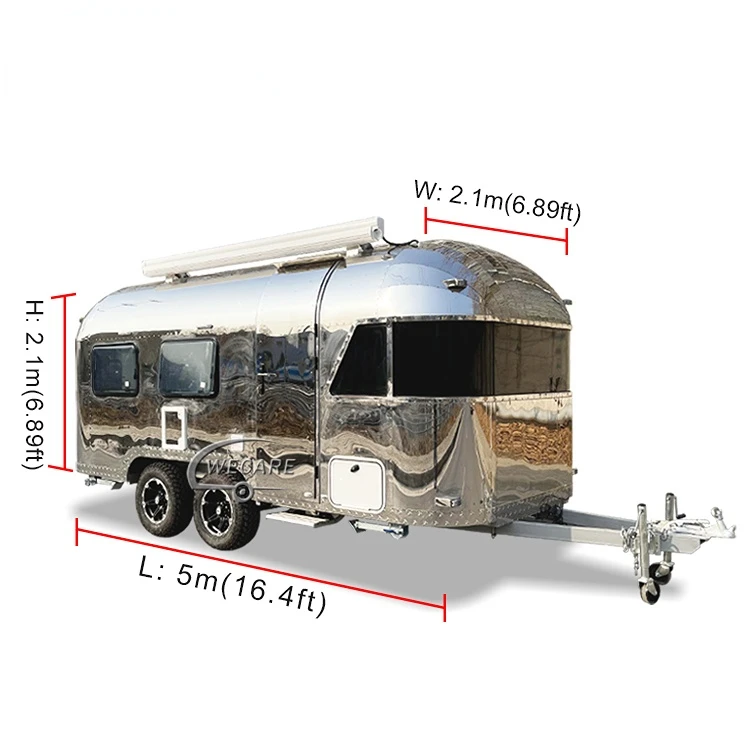 Wecare Motor Home RV Motorhomes RVs Campers Motorhomes Caravans RV Airstream Travel Off Road Camper Trailer with Bathroom