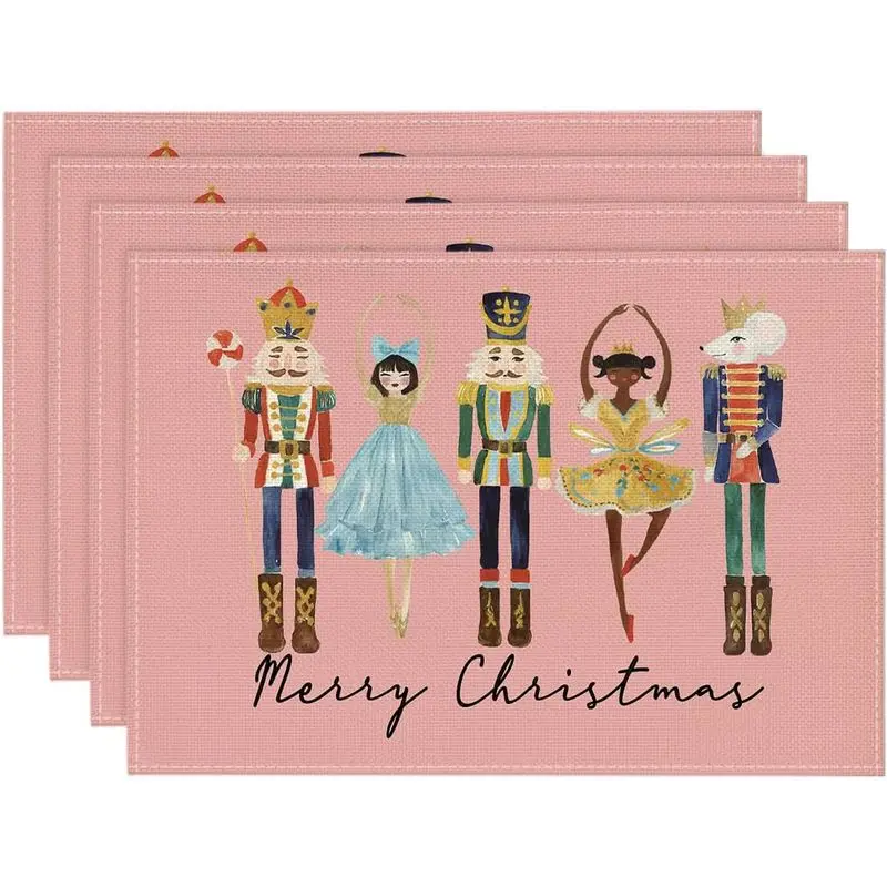 VIKAMA Christmas Gingerbread Man Meal Mat Waterproof and Insulated Table Mat Holiday Party Home Restaurant Table Decoration Mat