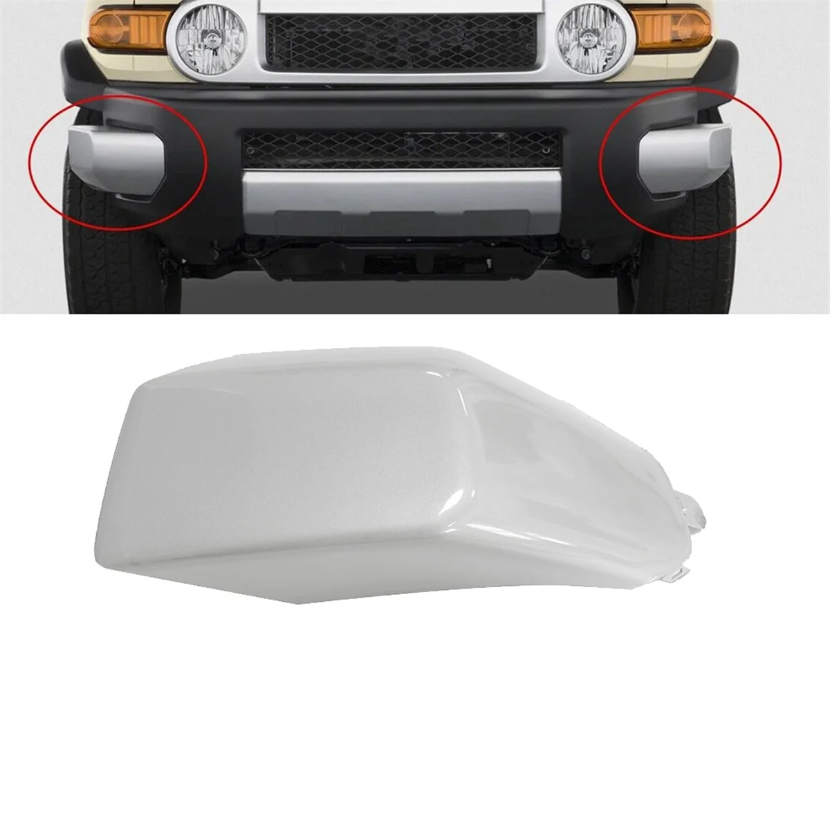 Left Front Bar End Cap Pad Cover 52423-35030 for Toyota FJ Cruiser 2007-2014 Bumper Side Liner Corner Protector Shell