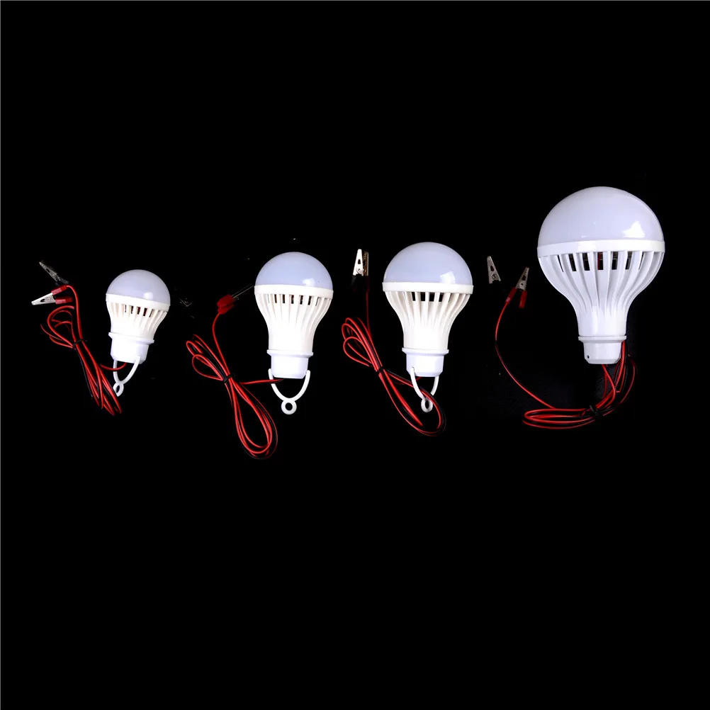 Lamp Dc 12v Portable Led Bulb 3w 5w 7w E27 White Outdoor Camp Tent Night Fishing Hanging Light Clip Wire