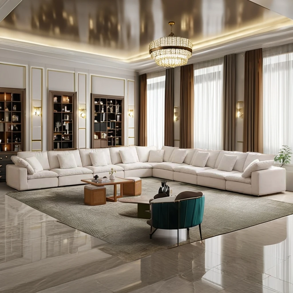 Modern Wholesale Home Furniture Linen Indoor Cloud Corner Sofa Modular L Shape Sofa Set Furniture
