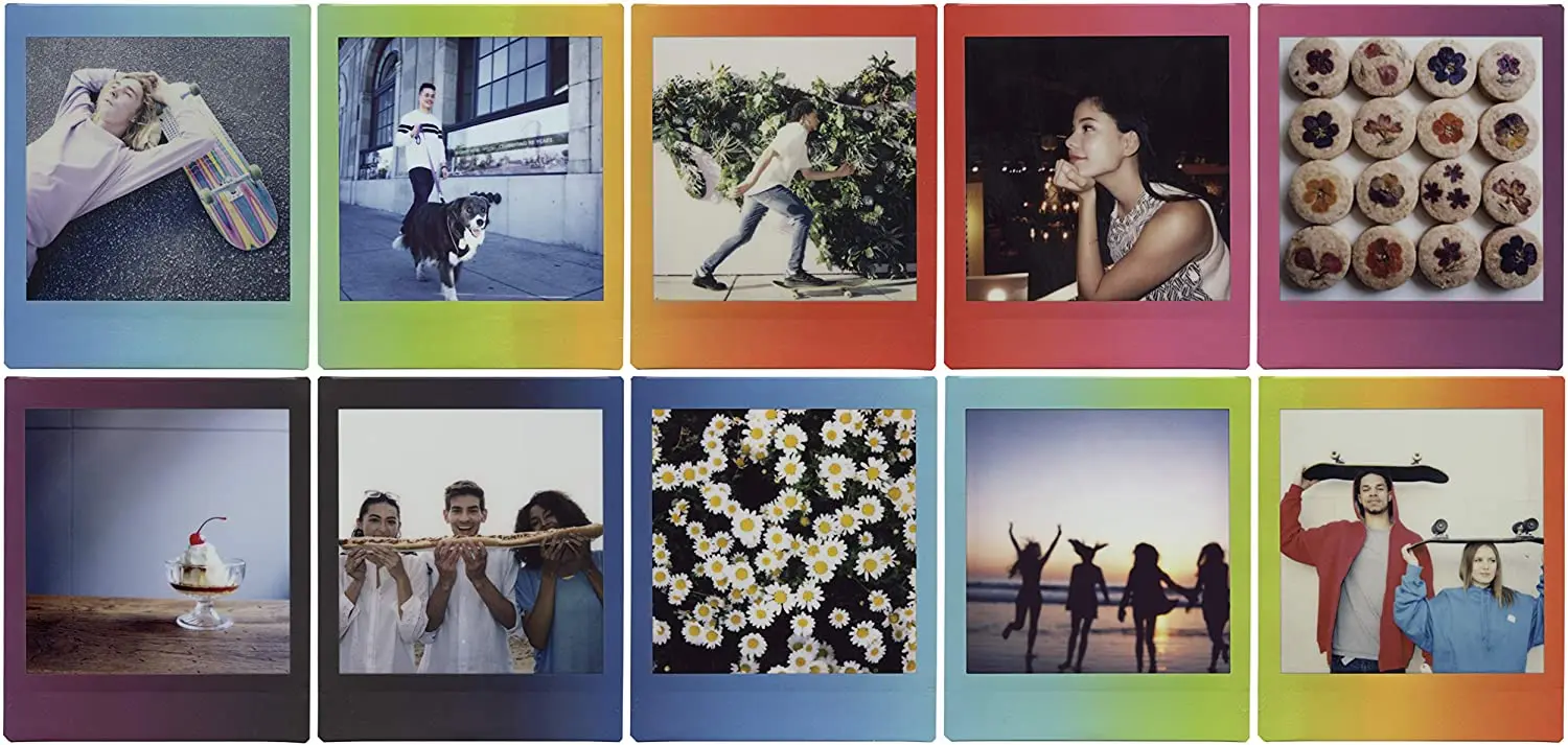 10-50 ورقة Fujifilm Instax Square Rainbow لـ Fujifilm instax Square / SP-3 لـ SQ10 SQ6 SQ20 كاميرا فيلم فورية مشاركة الكاميرا