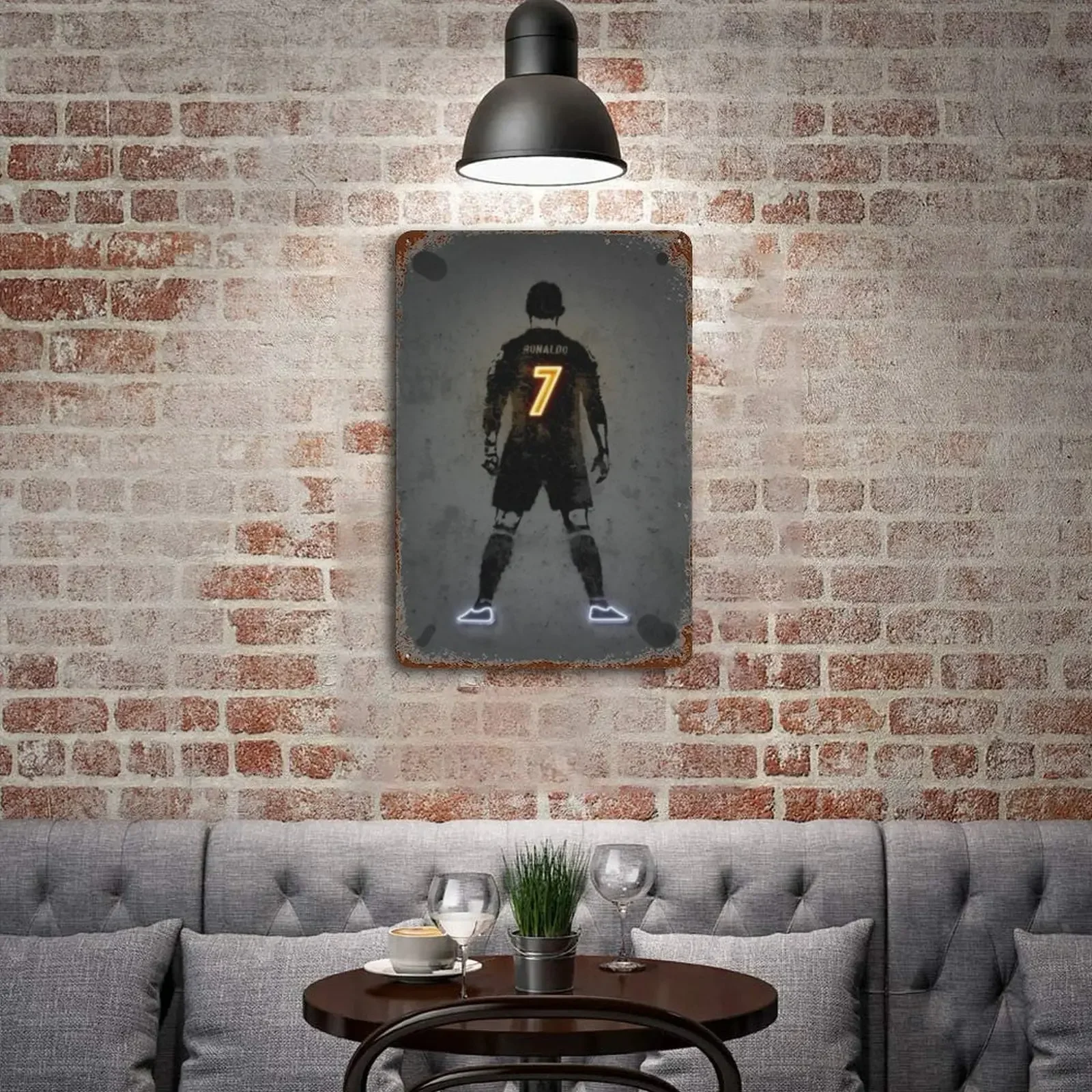 Basketball Players Metal Sign Painting Neon Effect Sports Star Posters Football Wall For Room Home Decor