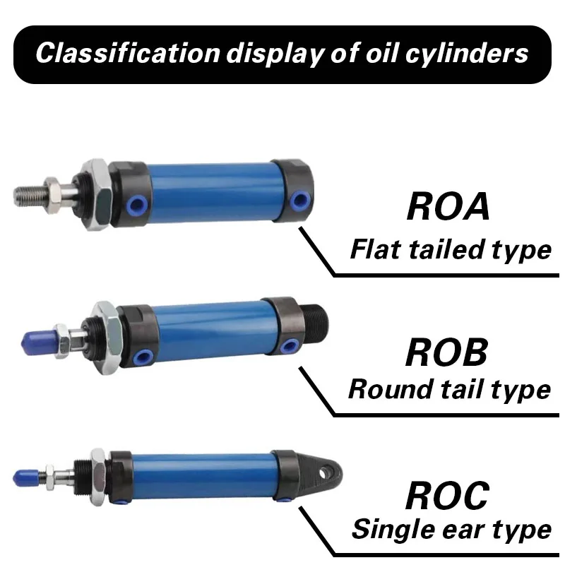 ROA ROB ROC hydraulic mini cylinder small Bore16/20/25/32/40/50 Stroke25/50/75/100/125/150/175/200/250/300/400/500 cylinder