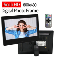 7inch HD LED Digital Photo Frame Clock Calendar Video Player Support USB/MMC/SD/MS Card 800*480 Music Photo Video Player Gift