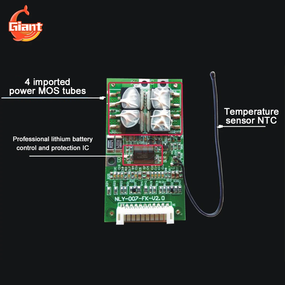 10S 30A 36V Lithium Battery Charge Protection Board BMS PCB Battery Balanced Protection Board Battery Integrated Circuit Board