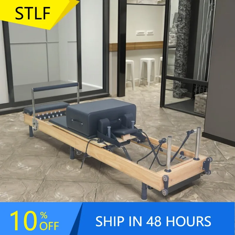 

YTYIN Factory Direct Sale Custom Oak Pilates Reformer Black Legs Folding Home Studio Reformer Pilates Machine
