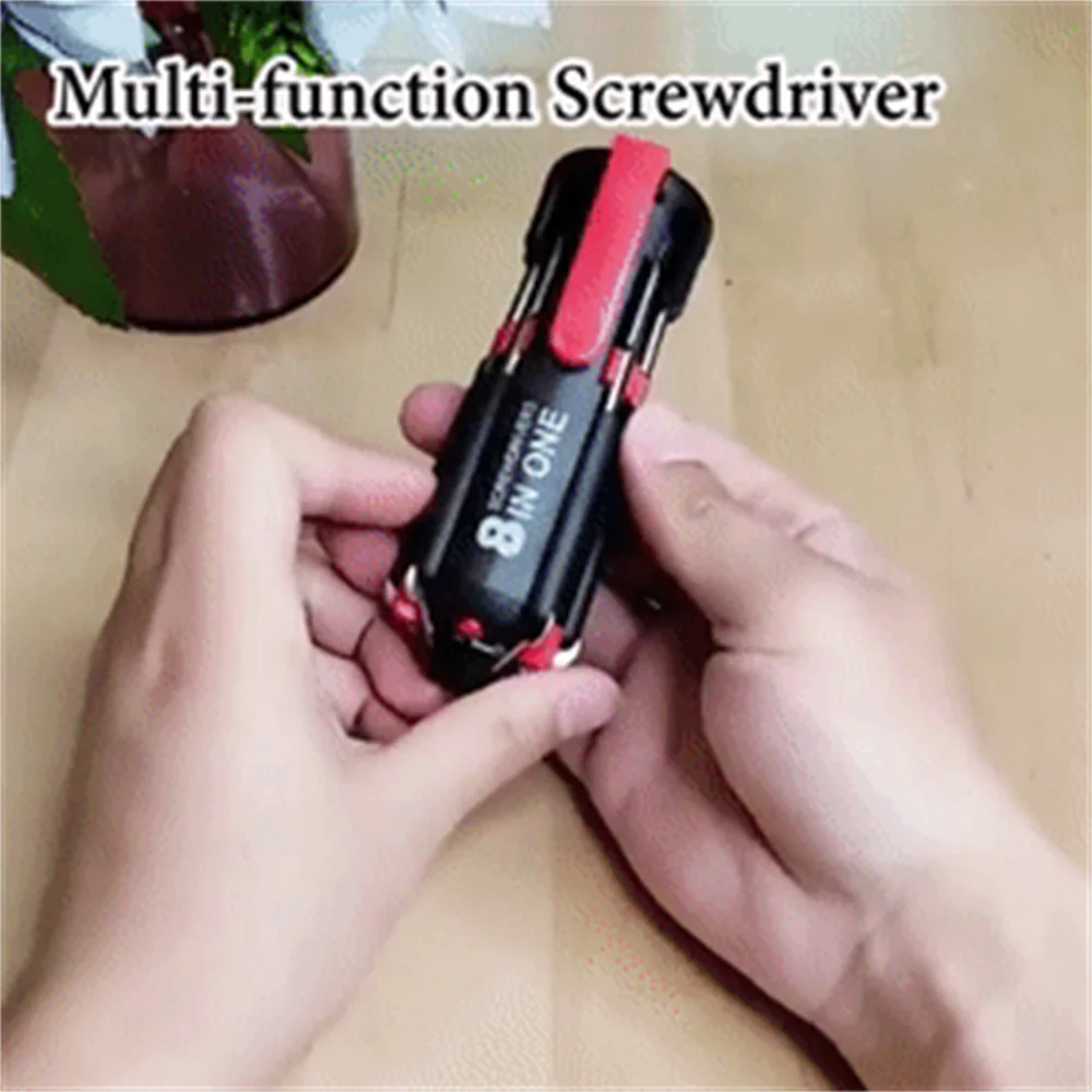 8 In 1 Slotted Phillips Screwdriver With LED Light Pocket Screwdriver Kit Multi-function Precision Mobile Phone Repair Hand Tool