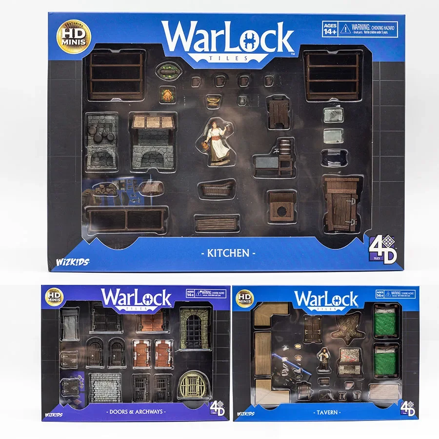 

Wizkids Warlock Tiles Kitchen Doors & Archways Tavern Action Figures Warlock Fort Model Desktop Ornaments Collectible Toys Gifts