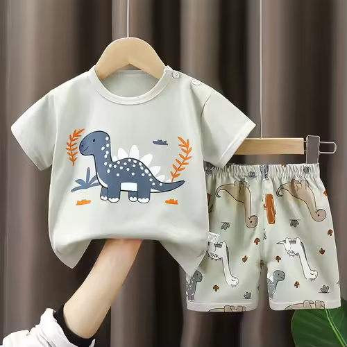 2PCS Children's Sets mother Kids Clothes Boys Girl T-shirt Shorts Summer Cotton Short sleeve Baby Children Clothing Toddler Suit - Image 2