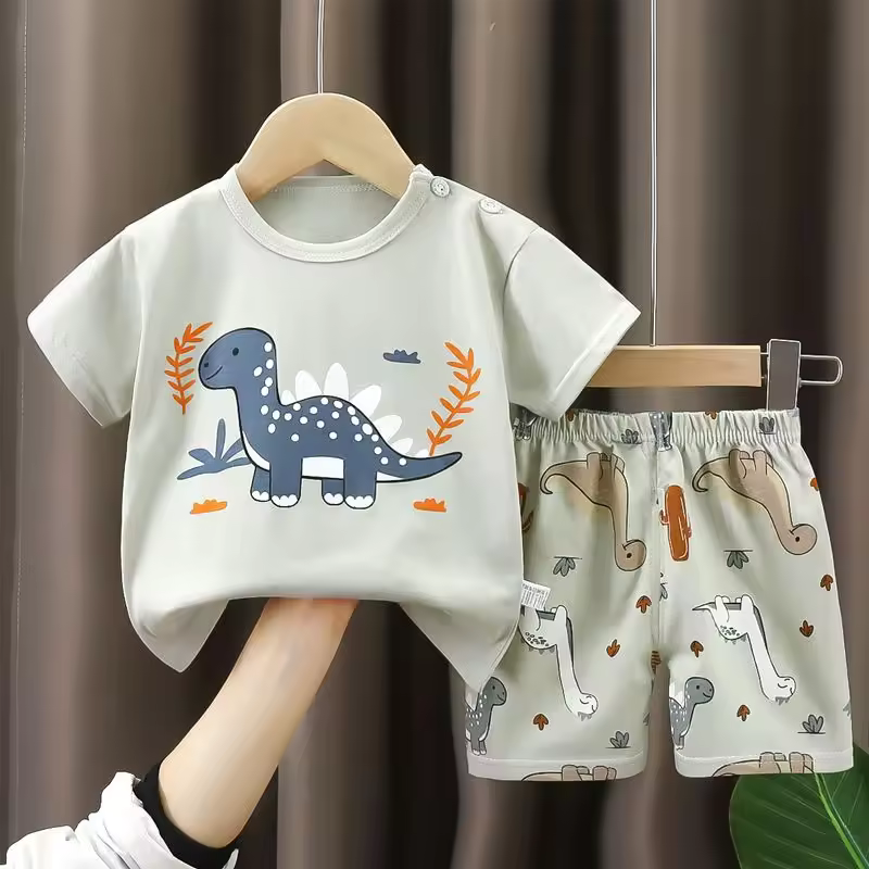 2PCS Children's Sets mother Kids Clothes Boys Girl T-shirt Shorts Summer Cotton Short sleeve Baby Children Clothing Toddler Suit - Image 2