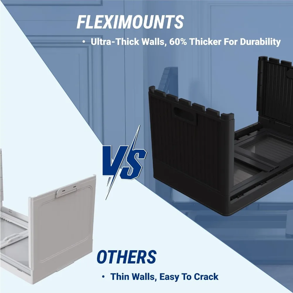 3 Pack Stackable Storage Bins With Lids, Collapsible Plastic Storage Bins, Closet Organizers and Storage  Containers with Doors