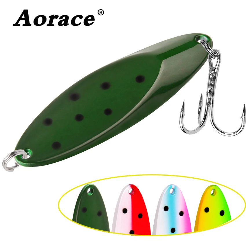 1PC Hard Spoon Jigging Lure Metal Treble Hook Casting Blade Spinner Trolling Spoons Artificial Vibe for Bass Pike Perch Fishing