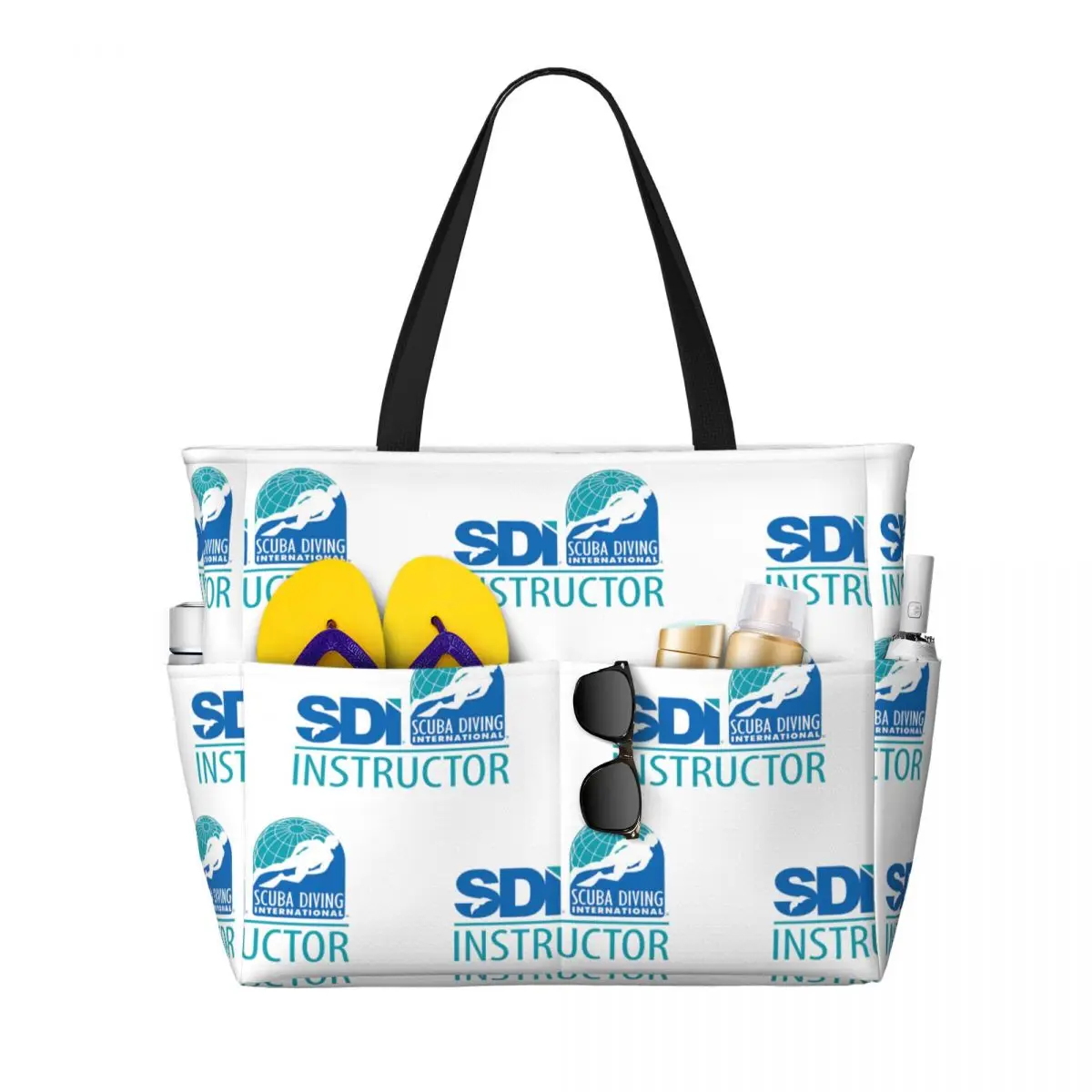 

Scuba Diving International (SDI)- SDI Instructor Beach Tote Bag Sport Gym Duffle Large Tote Bag Women Travel Bag Fitness bag
