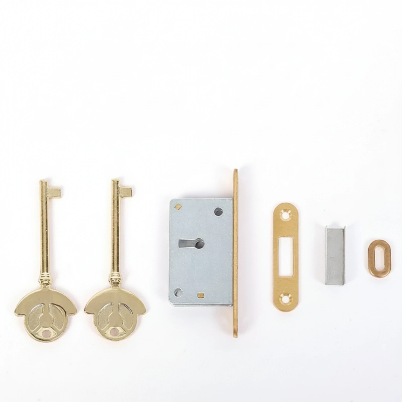 Piano Lock with Keys Brass-Colored Piano Lock Hardware Flush Mount Inset for Woodworkers, Pianos, Instrument Cases