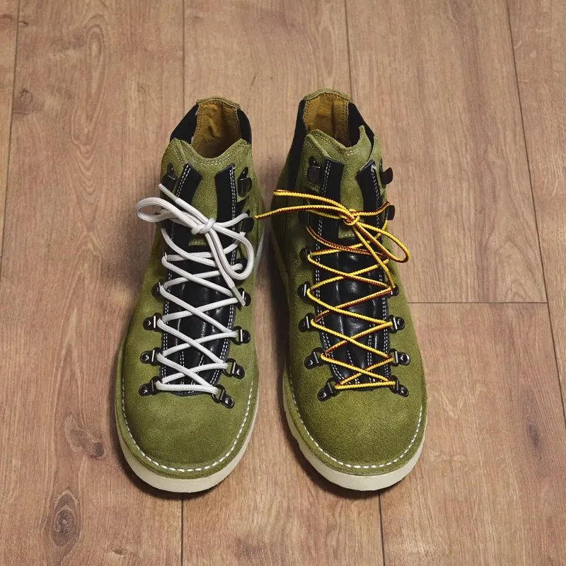 Luxury Fashion British Genuine Leather Oxford Boots Men's Shoes Platform Lace Up High Top Casual Western Hiking Boots Male - view 3