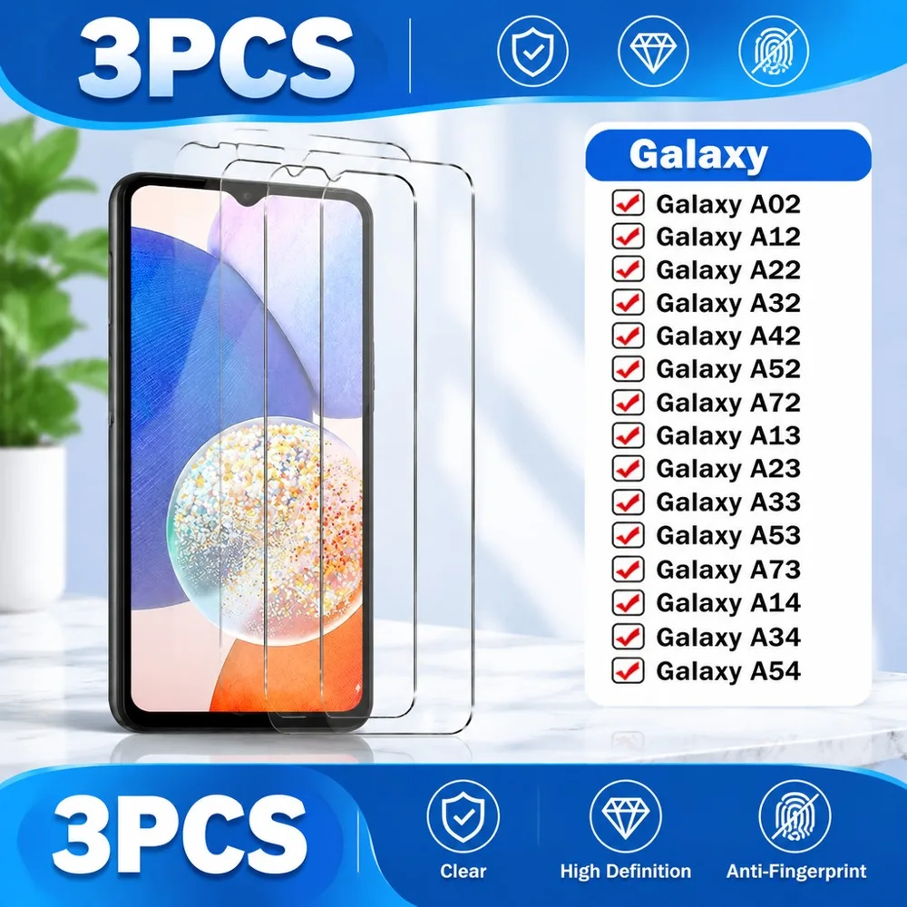 3PCS Tempered Glass For Samsung Galaxy A23 A31 A32 5G A32 4G A33 5G Screen Protector For Samsung Galaxy A34 A51 A52s 5G A52 HD
