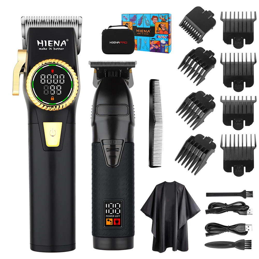 

hiena timmer Professional Electric Hair Clipper Trimmer Set For Men Rechargeable Cordless Haircut Machine for Barber