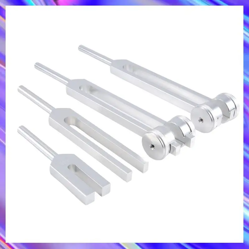 

Quality 4Pcs Tuning Fork Set(128Hz, 136.1Hz, 528Hz, 4096Hz), For Healing Chakra,Sound Therapy,Reliever Stress Easy Install ,Silv