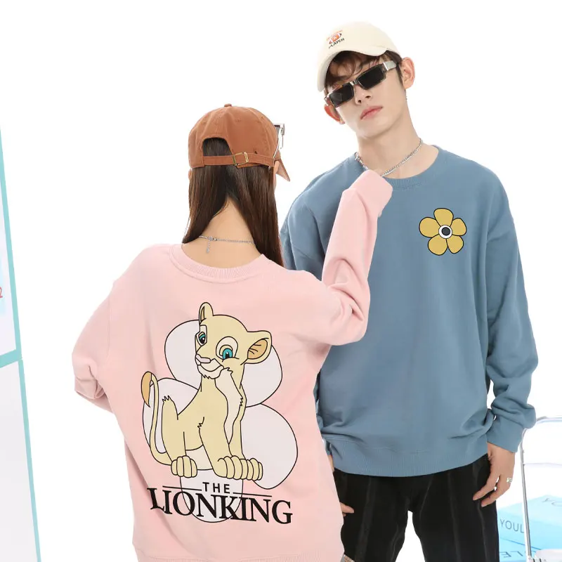 Disney-Sudadera con capucha de El Rey León para hombre, ropa de cuello redondo, Simbana Nana, amantes de los periféricos de dibujos animados, abrigo Suelto