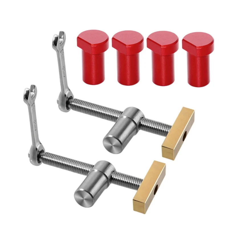 2 Pcs Bench Dog, Dog Hole Clamp Woodworking 3/4 Inch with 4 Pcs 20Mm Bench Dog Hole Adjustable Workbench Bench 20Mm B