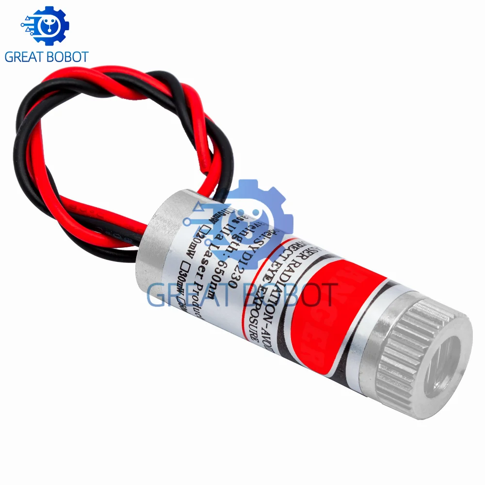 Focusable 650nm 5mW Red Laser Module | Industrial‑Grade Glass Lens with 3 Working Patterns