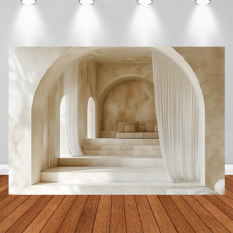 

LS Photography Background Arch White Door Curtains Sofa Decor Adult Kids Portrait Photo Backdrop Studio