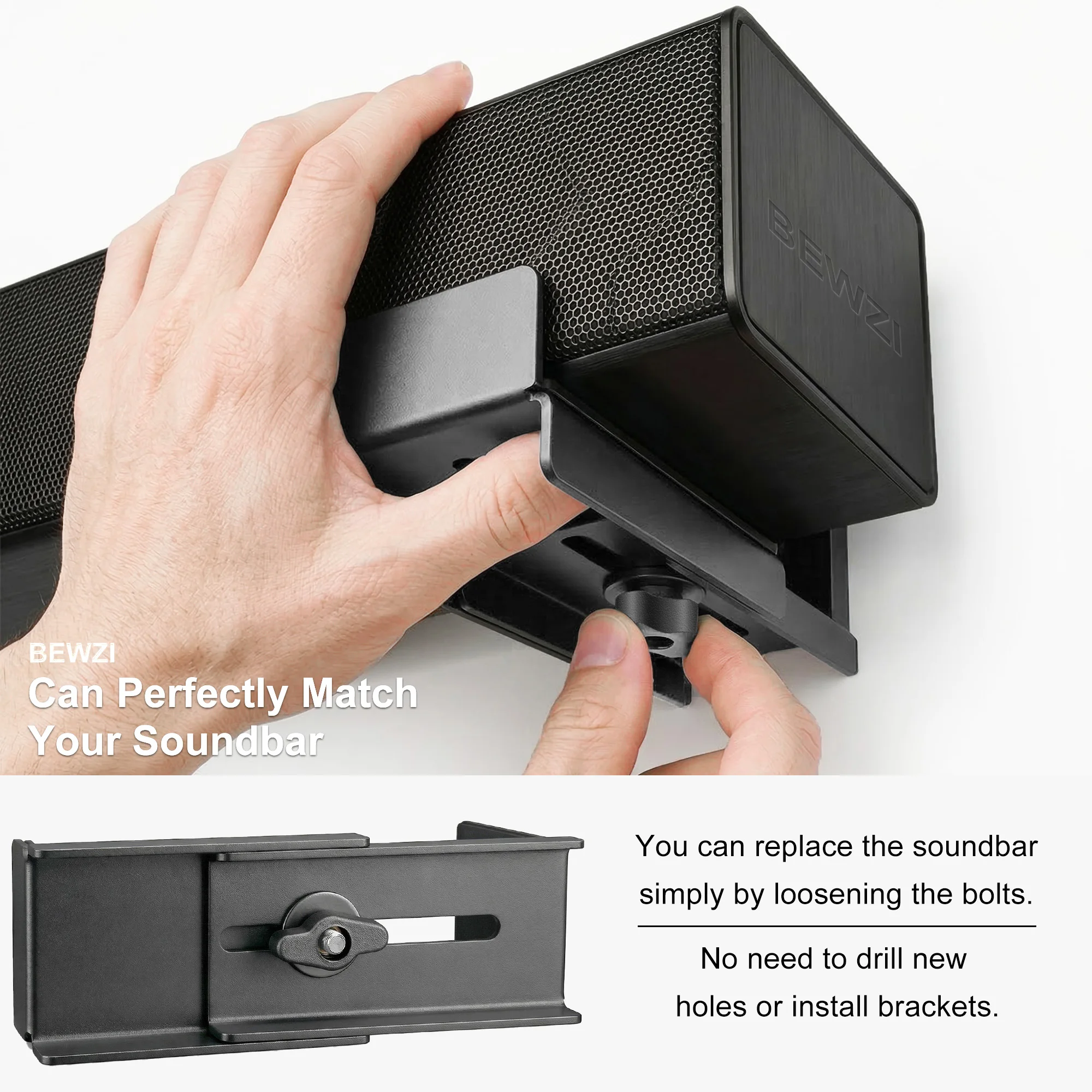 Soundbar Wall Mount Bracket for Sony, Bose, Samsung and More
