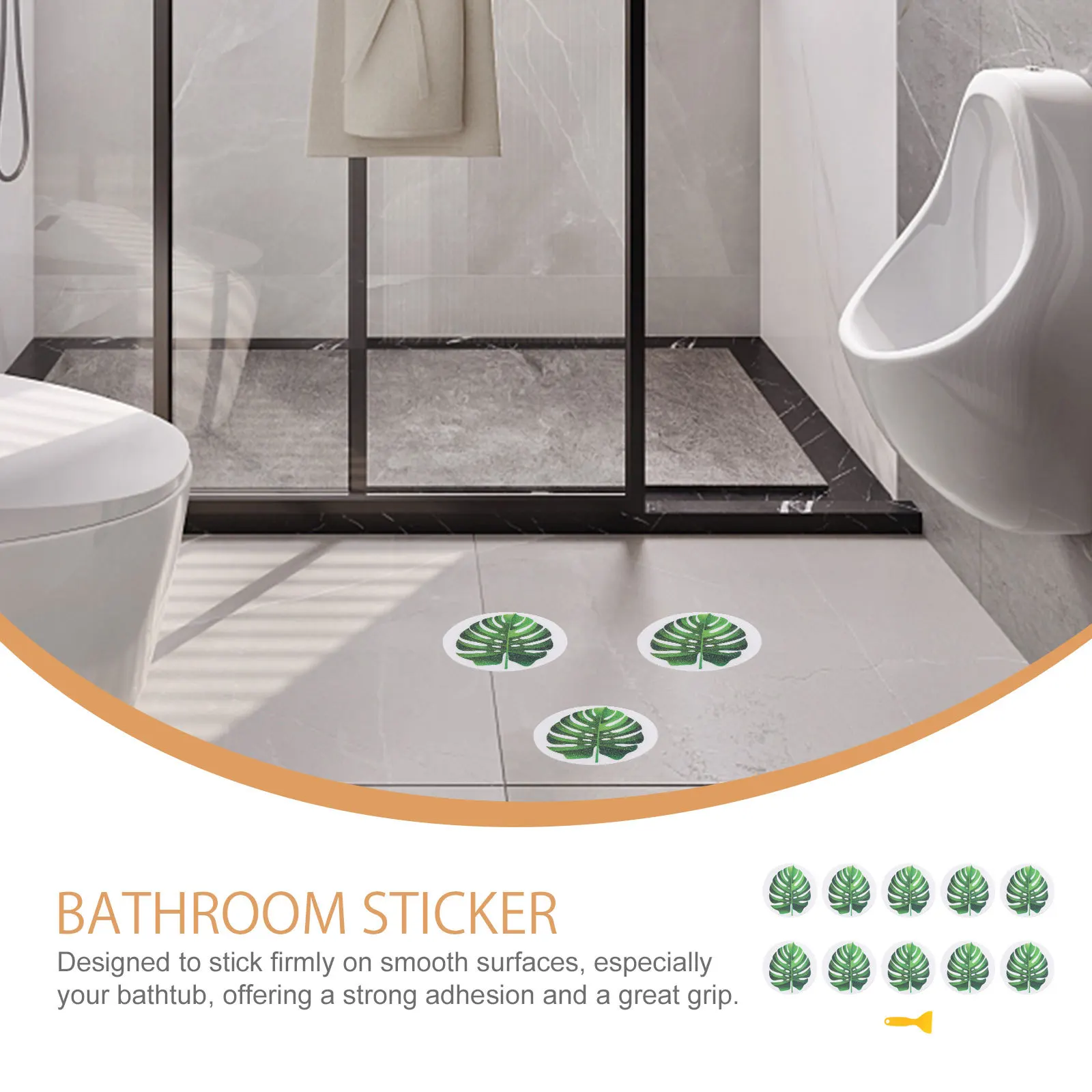 

1Set Bathtub Safety Anti-Slip Sticker Non-Skid Decals Leaf Pattern Bathroom Kids Friendly Bathtub Stickers Anti-Slip Stickers