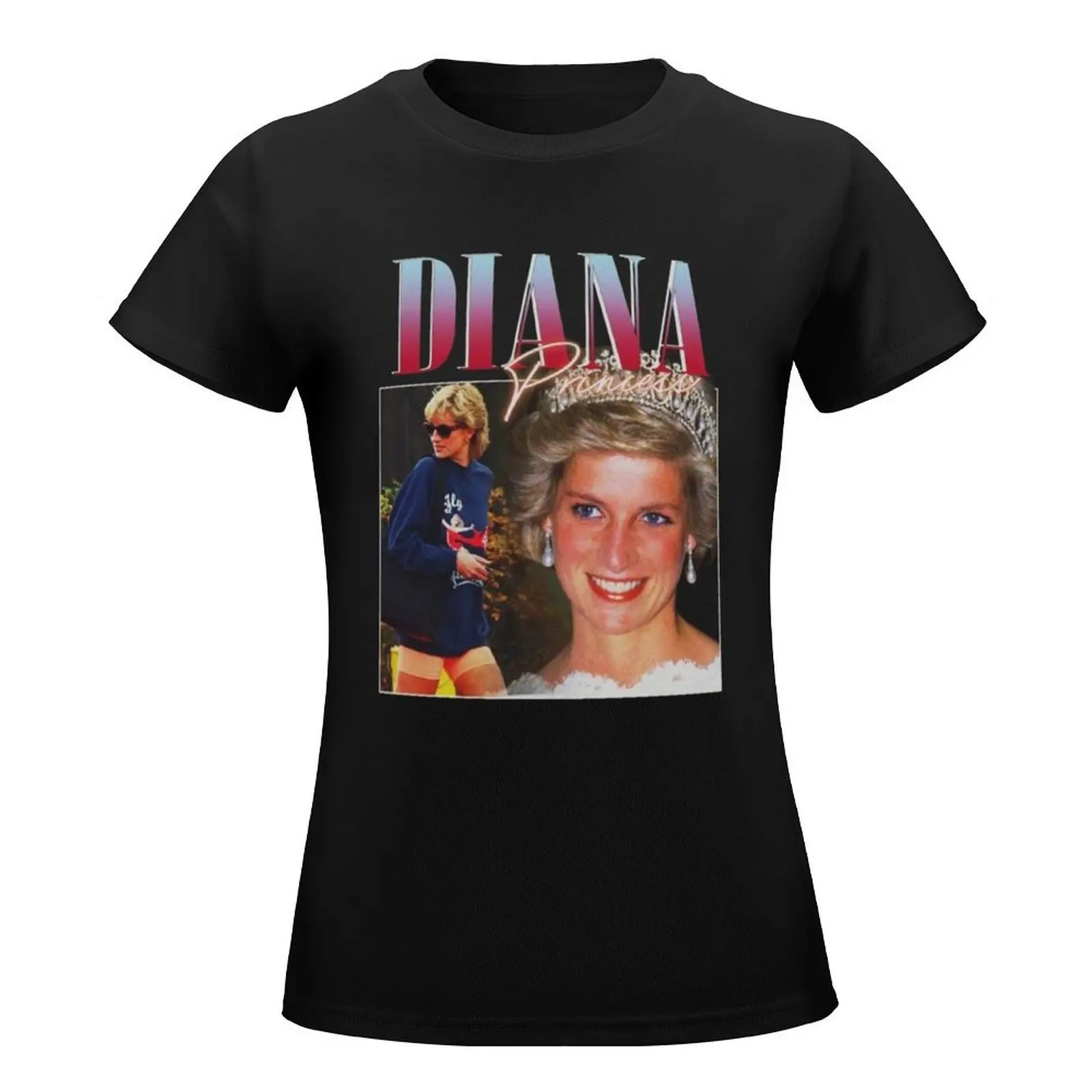 Princess Diana royal of wales T-Shirt lady clothes plus size tops oversized cute clothes black t shirts for Women