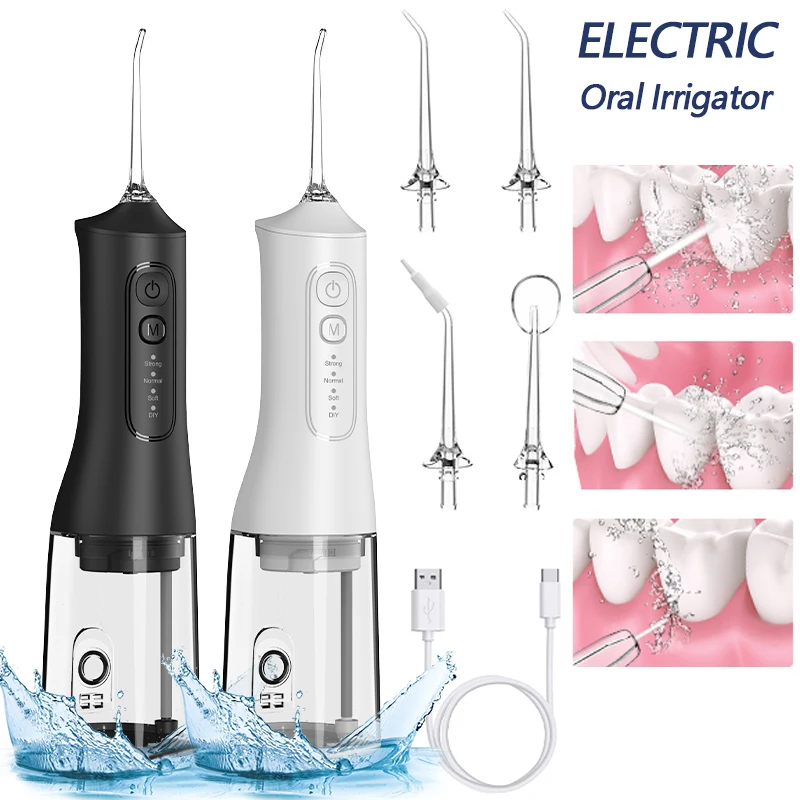 

Portable Oral Irrigator Dental Water Flosser Teeth Whitening Waterproof 4 Jets 4 Modes Dental Cleaner Rechargeable Teeth Cleaner