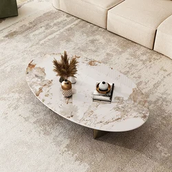 Nordic Oval Marble Coffee Tables Book Minimalist Console Auxiliary Coffee Tables Service Tea Dining Stoliki Kawowe Furniture