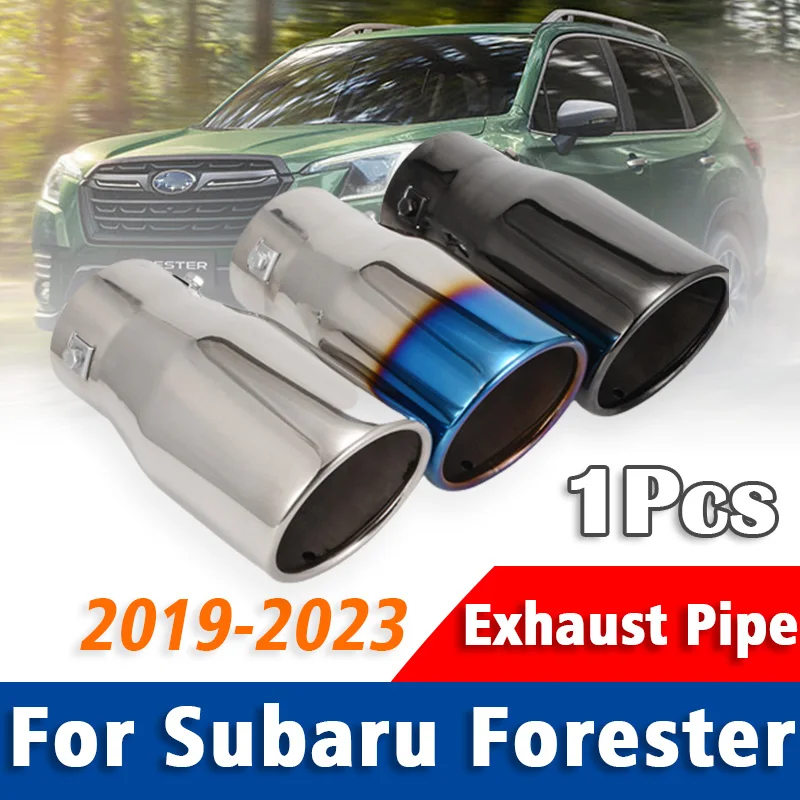 

1Pcs Stainless Steel Exhaust Pipe Muffler Tailpipe Muffler Tip For Subaru Forester 2019-2023 Car Rear Tail Throat Accessories