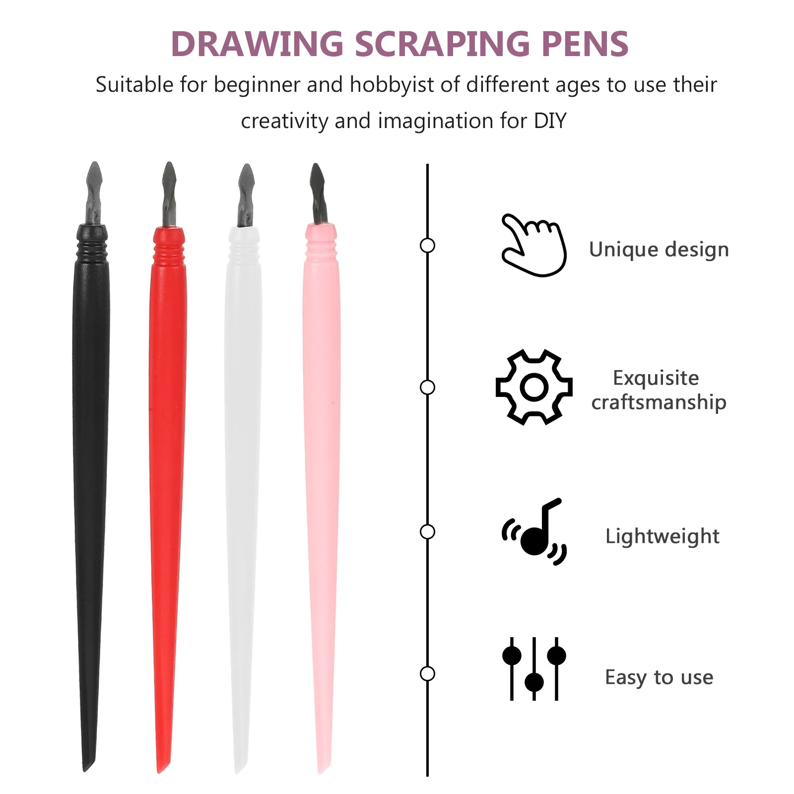 12 قطعة عصا رسم الخدش أطراف حديدية شكل كلاسيكي لتجربة معززة أقلام رسم الخدش أقلام كشط الرسم #5