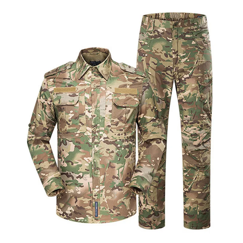 

Men IX7 Suit Long Sleeved Shirt+Pants Outdoor Training Hiking Sets CP Camouflage Instructor Suit Tactical Training Suit