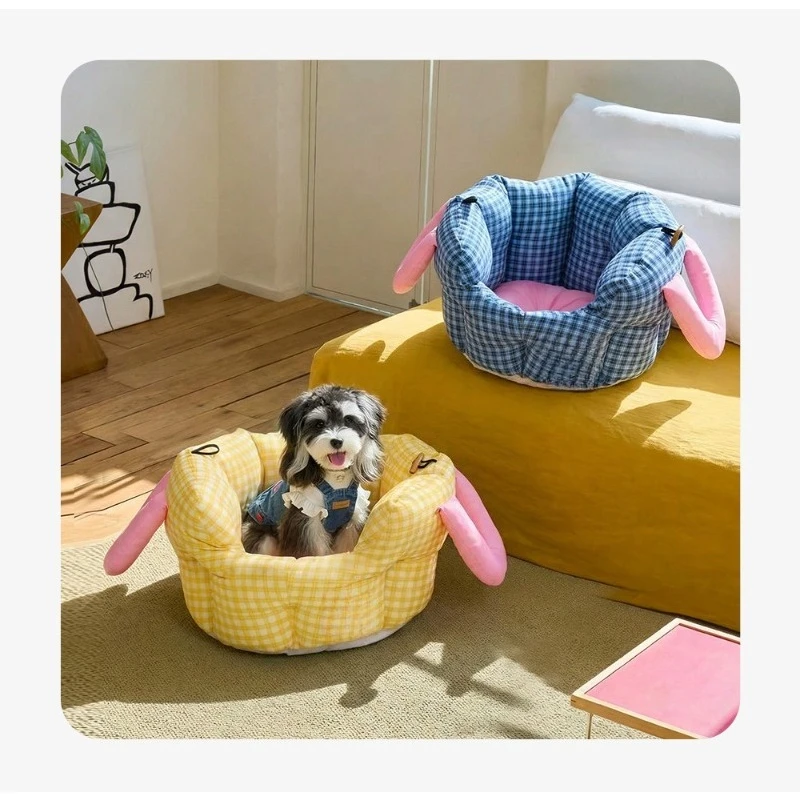Car kennel pet dog going out long distance car car anti-dirty pad cat litter small dog can co-pilot