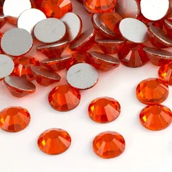 1440PCS SS4-40 Hyacinth Glass Orange Red Nail Art Decorations Non Hotfix FlatBack Rhinestones Loose Stones Crystals  Strass DIY