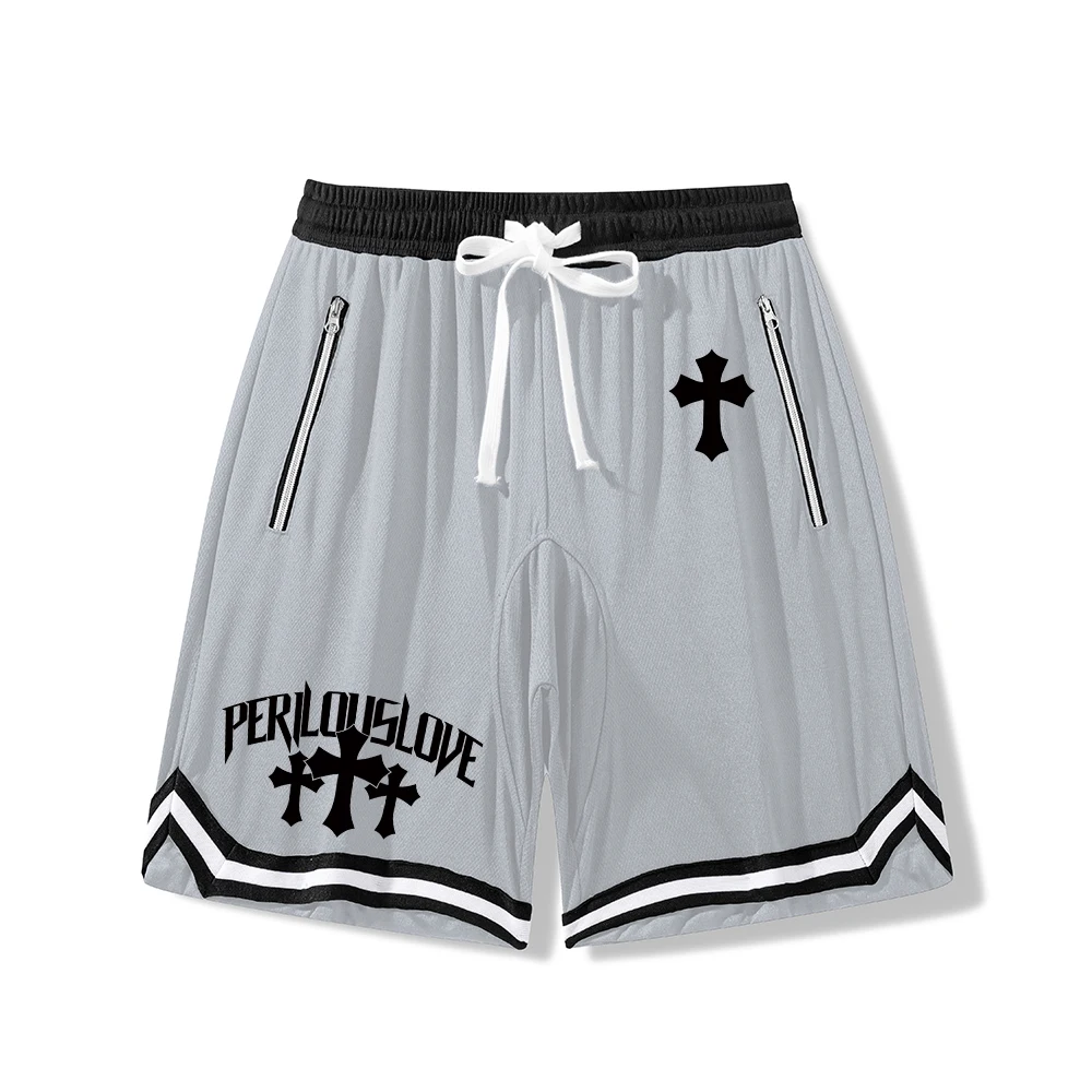 

Спортивные шорты с перекрестным принтом. Повседневные спортивные шорты на шнурке с карманами на молнии. Идеально подходят для летнего бега и фитнеса.