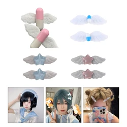 2pcs Cute Hairpins Sweet Hair Barrettes Y2K  Star Wings Hair Side Clip Fashion Accessories Gift for Women Girls