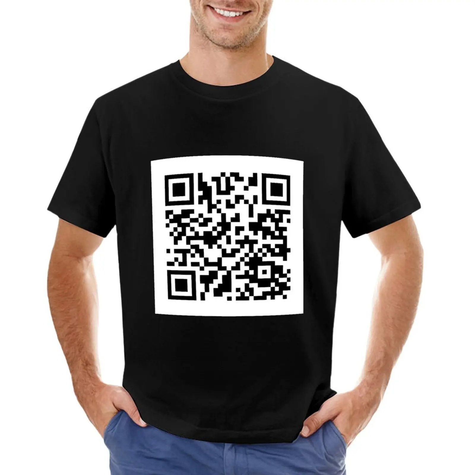 Rick Astley Never Gonna Give You Up QR Code Clothing, Accessories T-Shirt vintage t shirts sublime cute tops tops men clothings