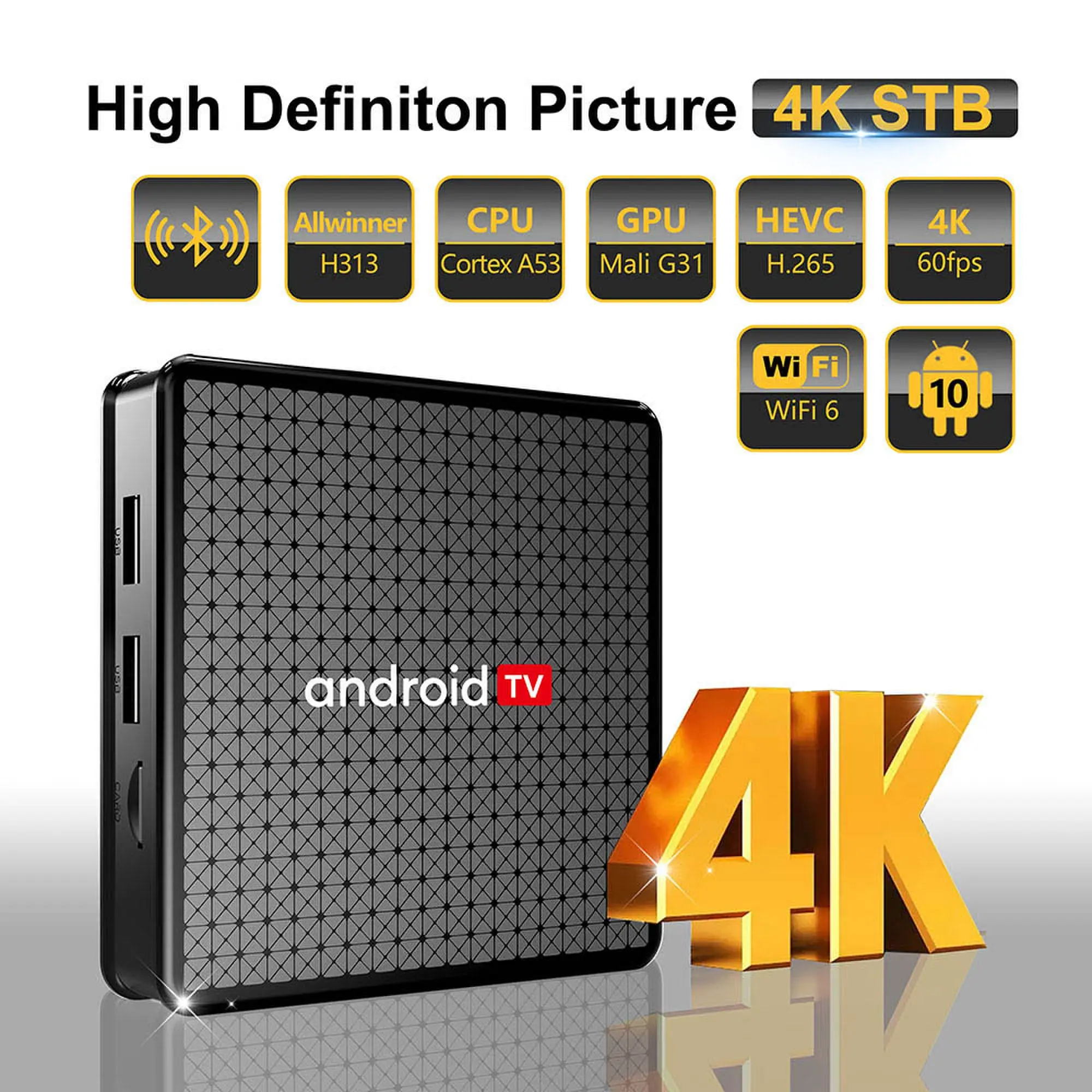 

X5 Allwinner H313 Smart Android 10.0 Smart TV BOX WIFI6 ARM Cortex A53 2GB 8G/16G 2.4G/5G 4K HD With Google Voice Media Player