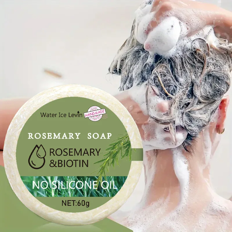 Rosemary Shampoo Soap | Deep Cleansing Oil, Skin Control, Beauty Care, Hair Strengthening Essential Oil, Shampoo Stick, Moisturizing Scalp Solution for Men and Women.