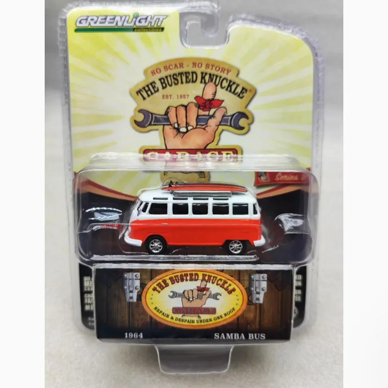 

Литой под давлением Greenlight, масштаб 1:64, автобус Samba, сплав, имитация модели автомобиля, статическая коллекция, украшенные праздничные подарки, игрушки