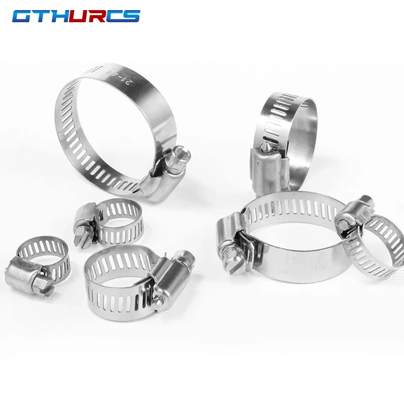 5/10pcs Hose Clamp 304 Stainless Steel Pipe Clamp Mini Fuel Line Clip Hoop Optional Size for Air Water