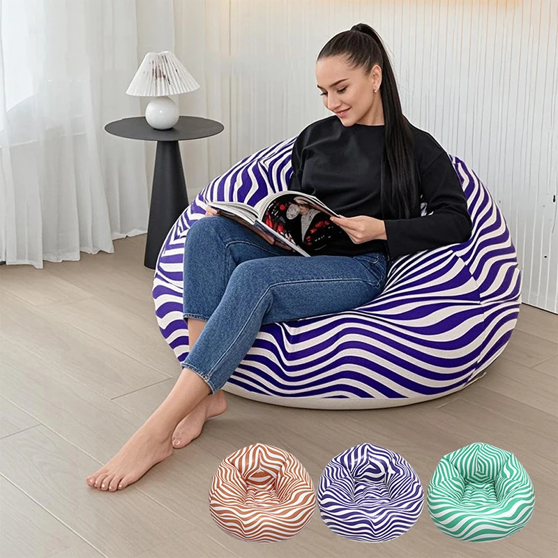 3 Colors Portable Inflatable Lazy Sofa Foldable Outdoor Camping Living Room Supplies Inflatable Leisure Lounge Chair