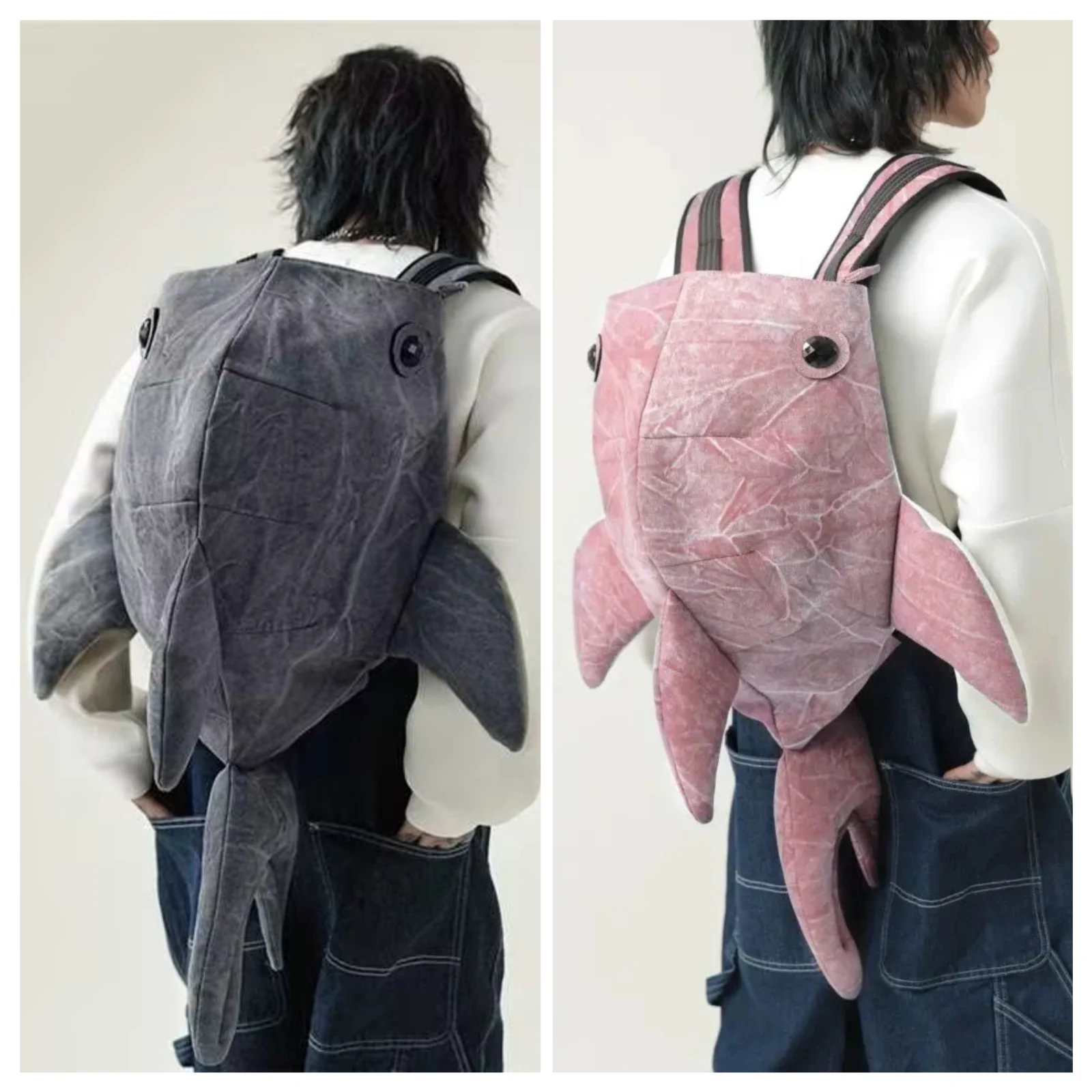 

Whale Shark Shape Backpack Large Capacity Travel Bag Cartoon Animal Knapsack Fashion Outdoor Durable Knapsack Student Schoolbag