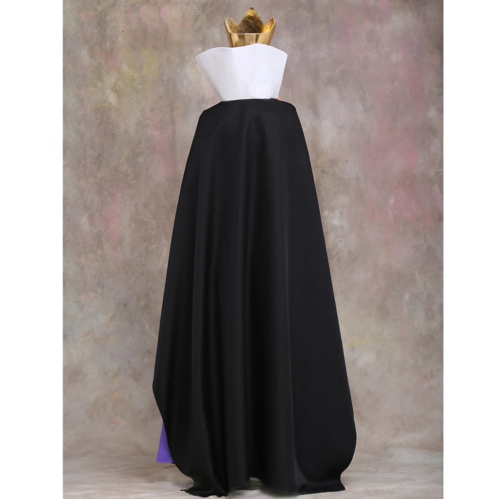 زي الملكة الشريرة التأثيري فستان أداء الدراما للبالغين زوجة الأب الملكة لعب الأدوار ملابس كرنفال الهالوين