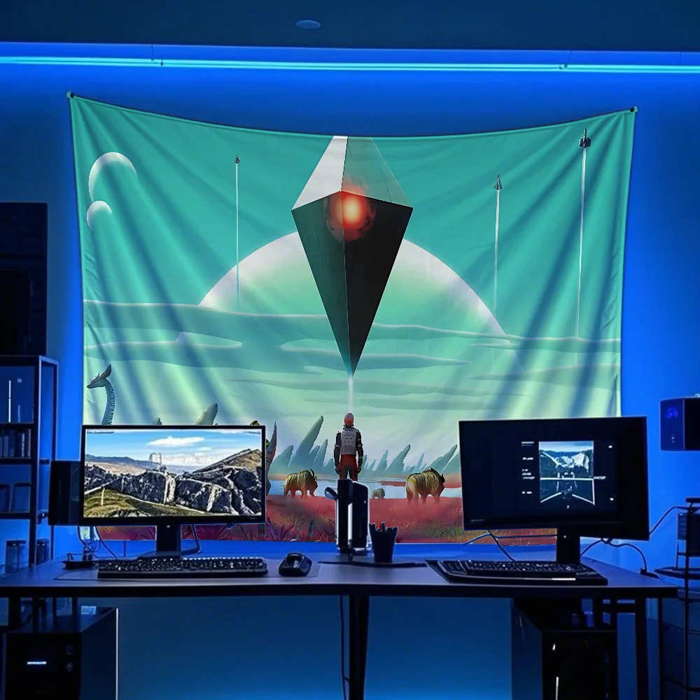 No Man s Sky Space Game Flag Flag Tapestry Funny Banner For College Dorm Room Bedroom Outdoor Living Room Wall Art Decor Party